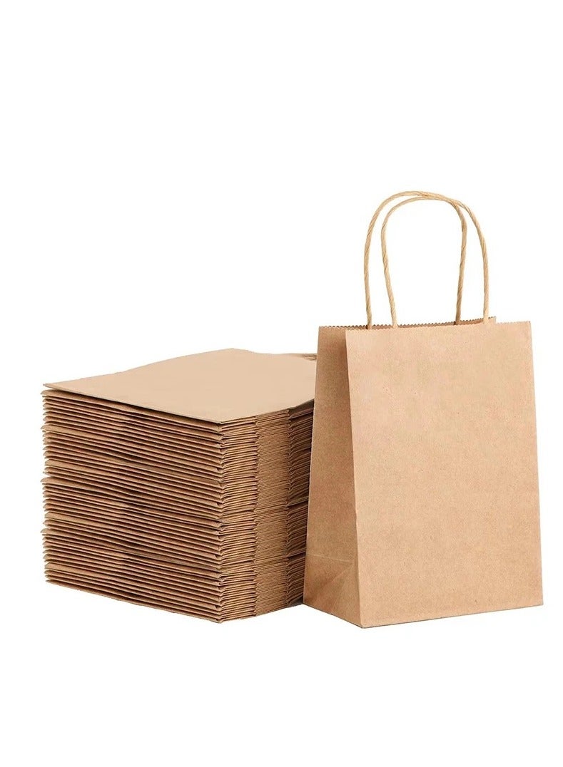 12 قطعة من أكياس ورق الكرافت لتغليف الهدايا ذات القاعدة المسطحة ذات القدرة القوية على التحمل أكياس هدايا رمضان والعيد - Image 1