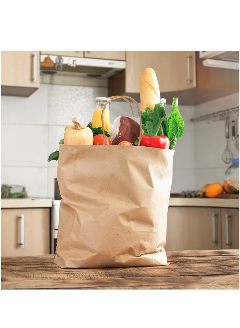 12 قطعة من أكياس ورق الكرافت لتغليف الهدايا ذات القاعدة المسطحة ذات القدرة القوية على التحمل أكياس هدايا رمضان والعيد - Image 2