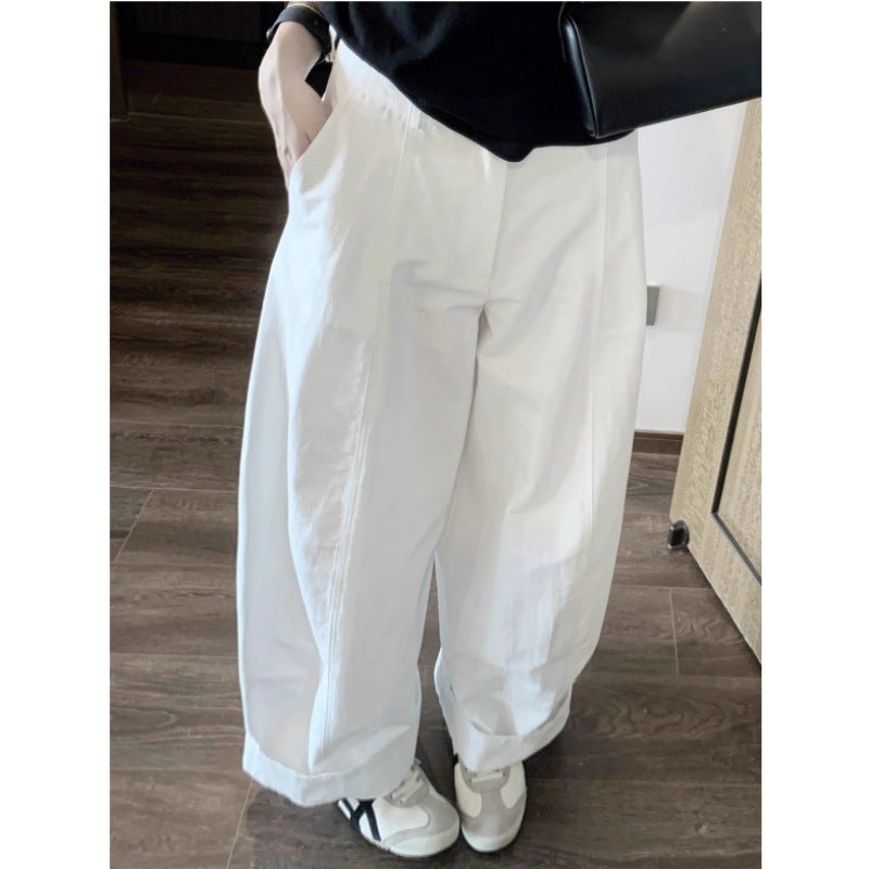 Trendy White Cargo Wide-Leg Pants For Summer, Loose And Casual Style By Yamamoto For Women - Image 1