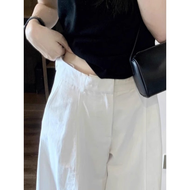 Trendy White Cargo Wide-Leg Pants For Summer, Loose And Casual Style By Yamamoto For Women - Image 3