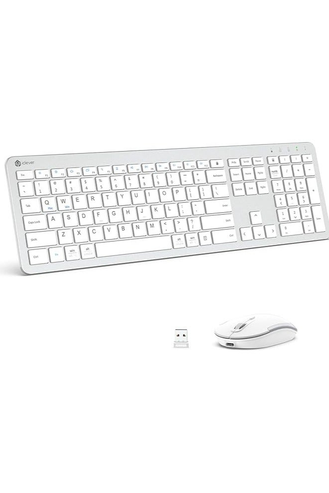 آيكليفير مجموعة لوحة مفاتيح وماوس لاسلكية كاملة الحجم مع لوحة أرقام مريحة - Image 1