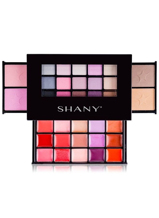 Fierce & Flawless All-in-One Makeup Set Compact with Mirror, 15 Eye Shadows, 2 Bronzers, 2 Blushes and 15 Lip/Eye Glosses - Applicators Included