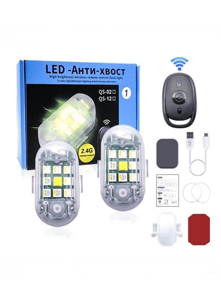 PCS 2 قطعة من مصابيح LED فلاش للدراجات النارية والسيارات - جهاز تحكم عن بعد، سطوع عالي، تصميم مقاوم للماء - إضاءة متعددة الأوضاع وثابتة لتحسين الرؤية والسلامة - Image 1