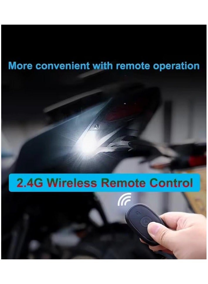 PCS 2 قطعة من مصابيح LED فلاش للدراجات النارية والسيارات - جهاز تحكم عن بعد، سطوع عالي، تصميم مقاوم للماء - إضاءة متعددة الأوضاع وثابتة لتحسين الرؤية والسلامة - Image 4