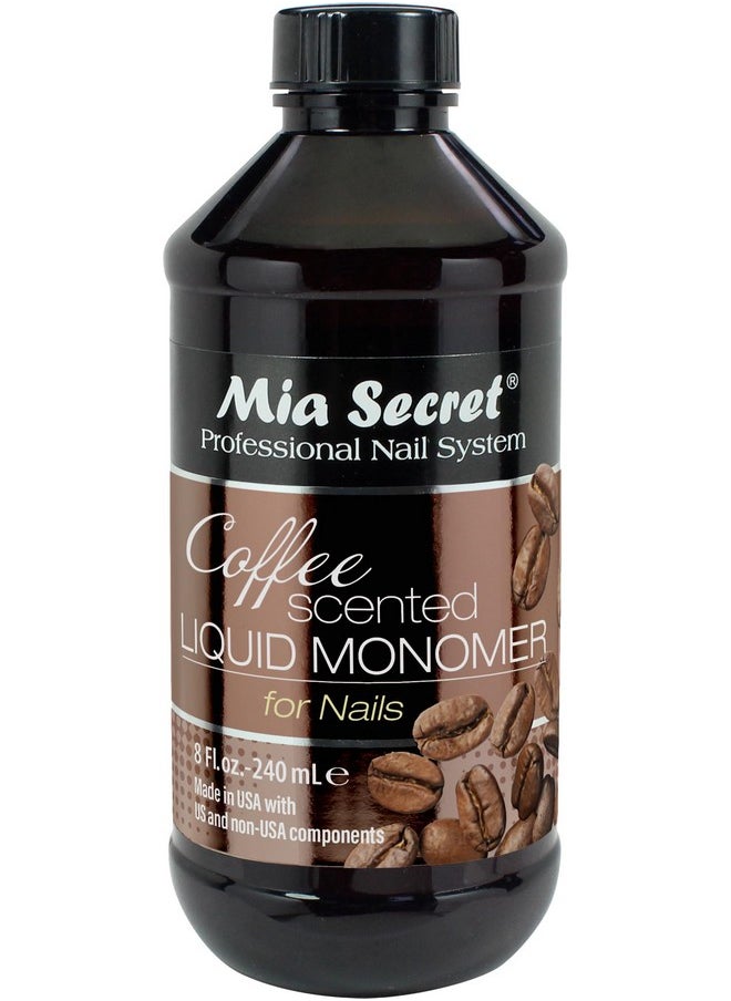 MIA SECRET Mia Secret COFFEE SCENTED Liquid Monomer - Alternate Acrylic Nail Liquid for Acrylic Powder - EMA monomer - Scented Nail Monomer liquid - ema monomer acrylic nail liquid (8 oz.)  - Image 1
