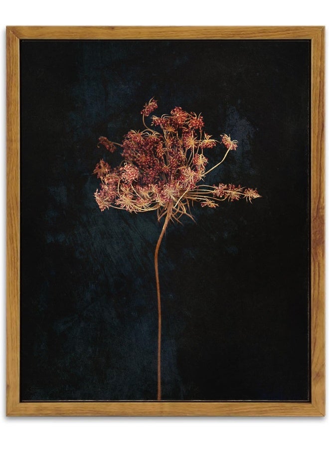 KBKBART Framed Vintage Wall Art Prints, Retro Moody Floral Botanical Canvas Painting - Image 1