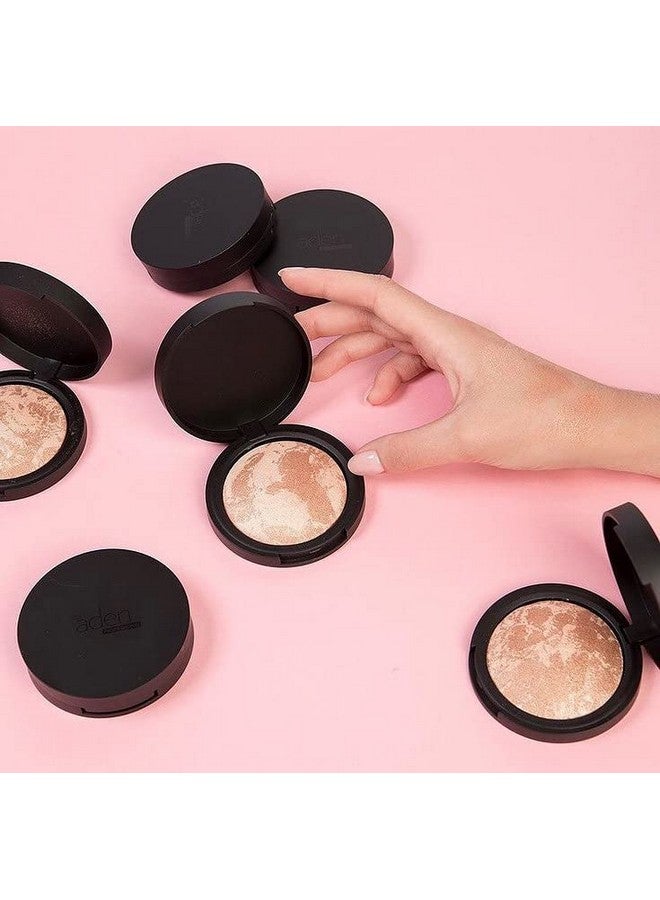 Aden Terracotta Baked Bronzer/Highlighter Duo Create A Gorgeous Sculpted Glow With This Baked Duo (7G) Made In Italy (Terracotta Baked Highlighter) - Image 3