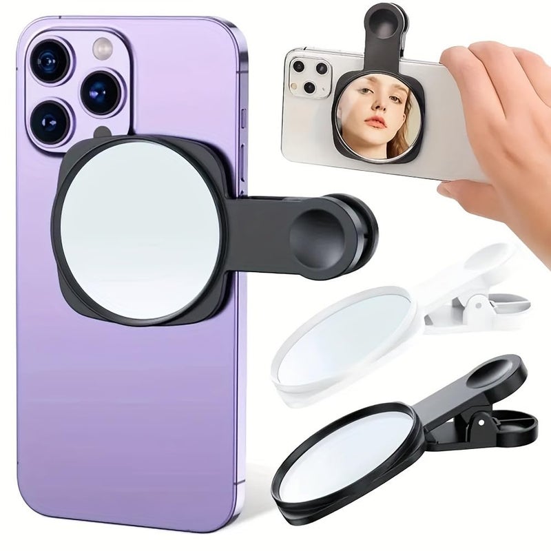 KickZu vlogging Phone Selfie Tool Hand Mirror for MakeupvlogSelfie Selfie Mirror Compact Phone Mirror Universal Phone Clip for iPhone 1615141312 Android Smartphone Selfie vlog Accessories - Image 1