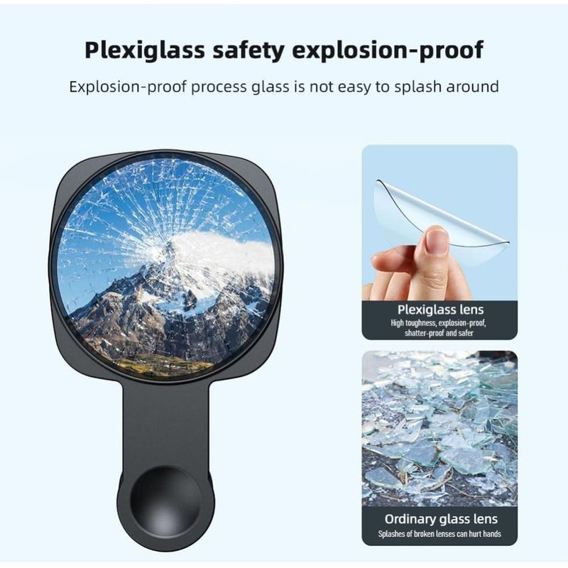 KickZu vlogging Phone Selfie Tool Hand Mirror for MakeupvlogSelfie Selfie Mirror Compact Phone Mirror Universal Phone Clip for iPhone 1615141312 Android Smartphone Selfie vlog Accessories - Image 3