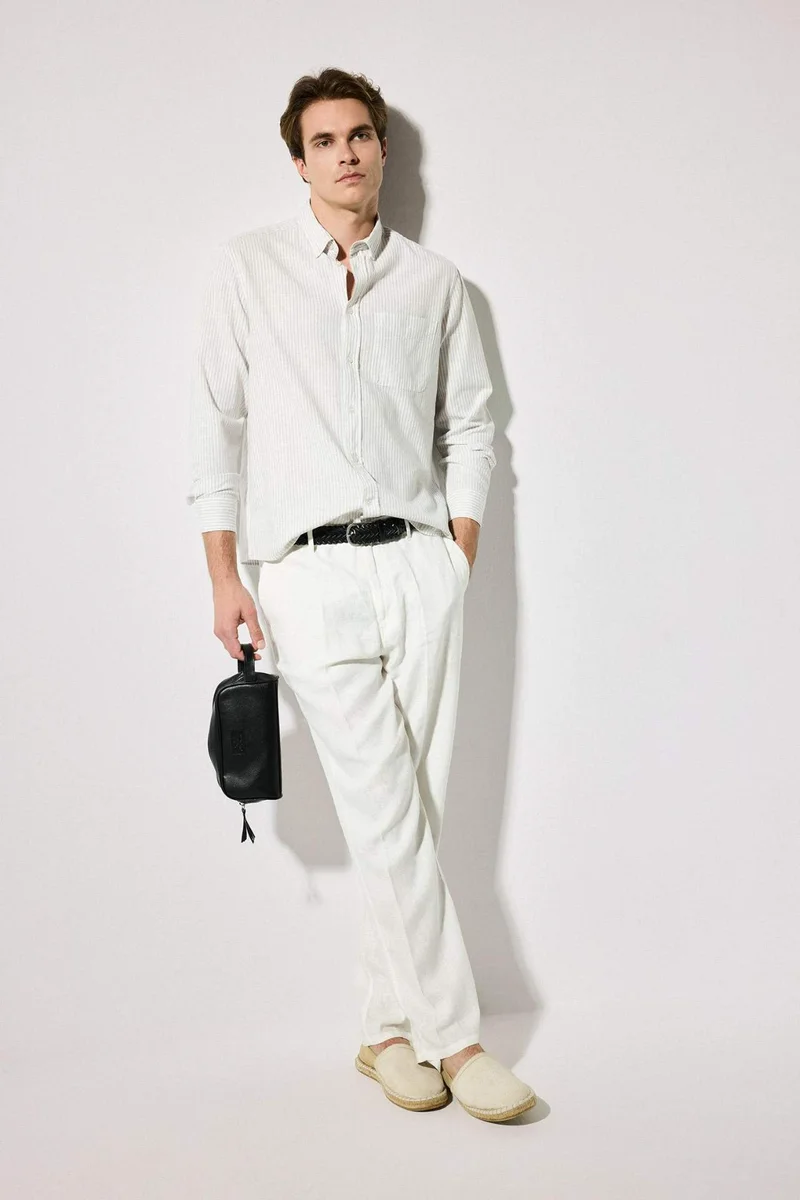 ديفاكتو Mixed Linen Shirt