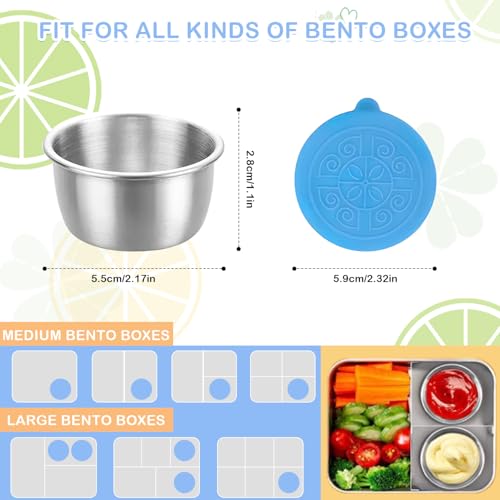 TecoKart® 40ml Salad Dressing Containers – 2Pcs Reusable Small Steel Box with Lid, Leakproof Chutney Box for Tiffin, Ideal for Travel, Picnic, Office & Kids Lunchbox Use - Image 2