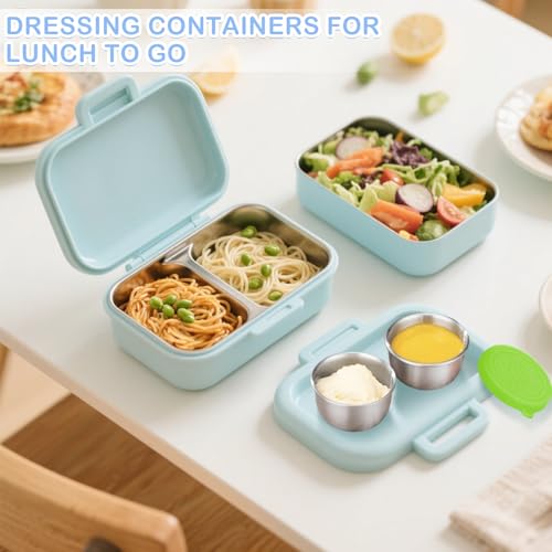 TecoKart® 40ml Salad Dressing Containers – 2Pcs Reusable Small Steel Box with Lid, Leakproof Chutney Box for Tiffin, Ideal for Travel, Picnic, Office & Kids Lunchbox Use - Image 5