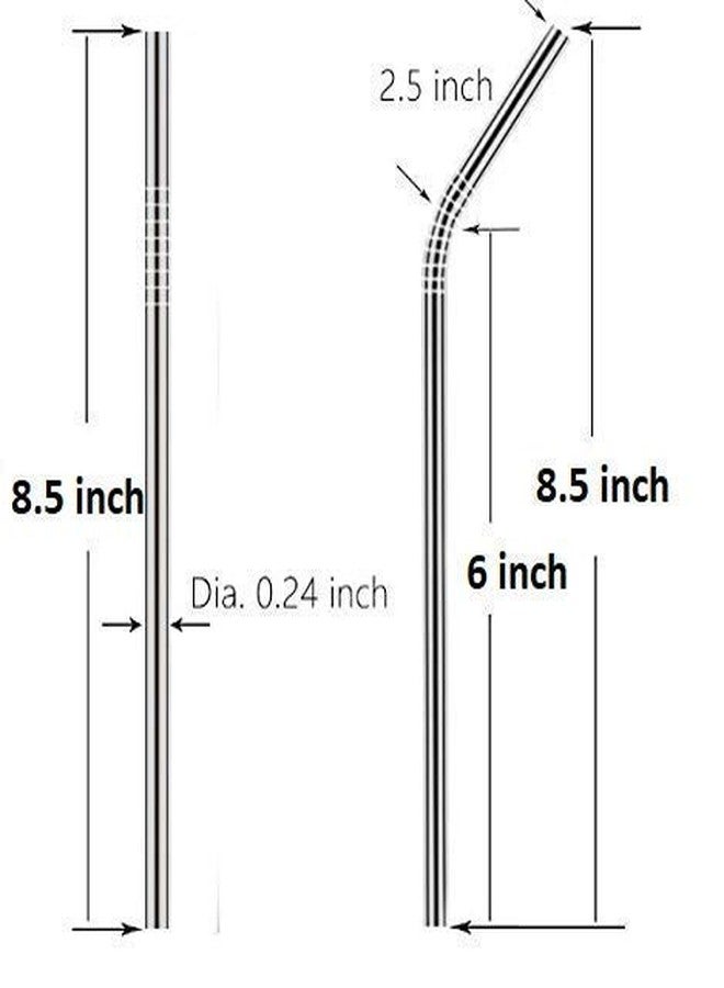 HOUSE HATCH 2pcs Reusable Stainless Steel Drinking Straws with 1 Cleaner Brush Kits - Image 3