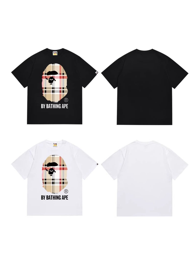 BAPE 2026 Summer BAPE T-Shirt with Monkey Head Camouflage - Unisex Short Sleeve Round Neck Tee - Image 5