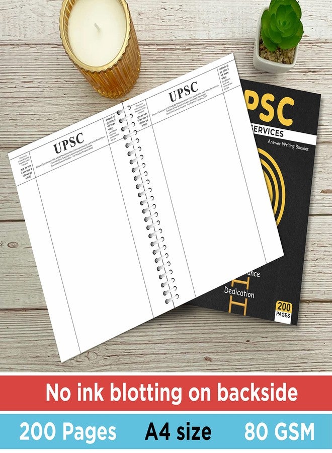 Rousrie Upsc Answer Writing Booklet Mains (200 pages in one booklet, Pack of 2), 80 GSM Quality Paper Spiral Upsc Answer Writing Sheets For Practice - Image 4