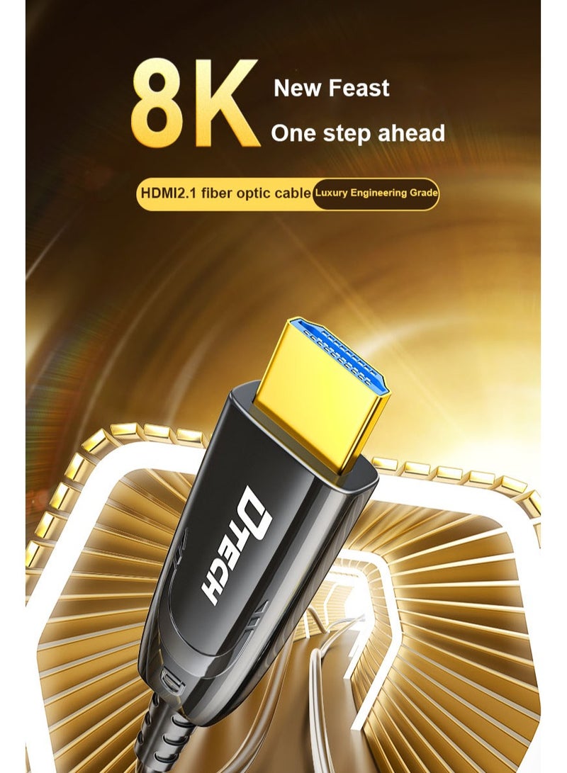 DTECH 20M HDMI 2.1 Fiber Optic Cable – 8K@60Hz, 4K@120Hz, 2K@144Hz, 48Gbps Ultra High Speed, HDR10+, Dolby Vision, eARC, HDCP 2.3 – Compatible with PS5, Xbox Series X, RTX 3080/3090, Projectors & 8K TVs  DT-HF8020 - Image 3