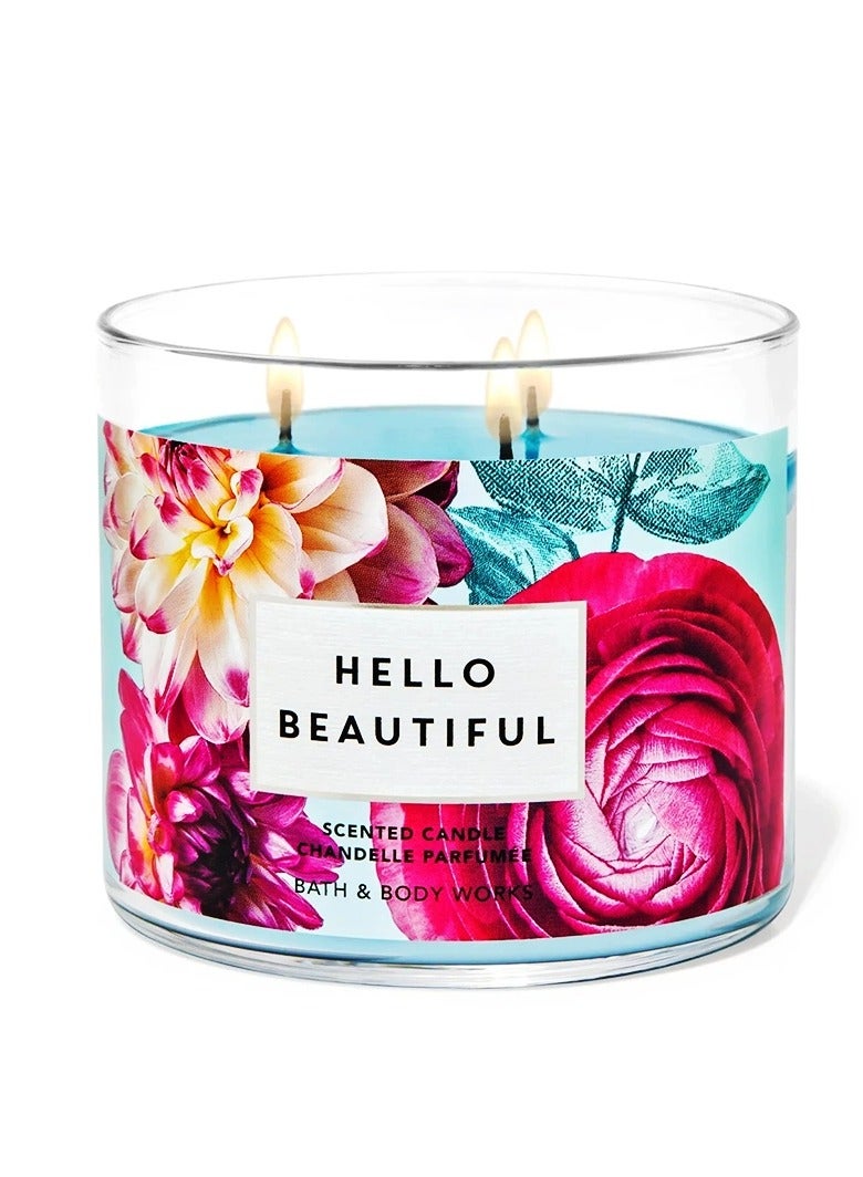 Bath & Body Works Hello Beautiful 3-Wick Candle 411g