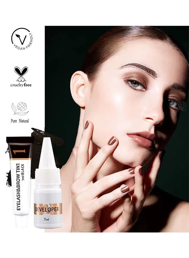 ICONSIGN Eyelash Eyebrow Tint Dye Kit, 2-In-1 Eyelash and Eyebrow, Semi Permanent Eyebrow Dye Cream, Waterproof and Quick-Dryinglash Color Kit,Gentle Formula for Long-Lasting Safety Convenient and Easy to Use (brown) - Image 4