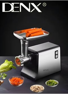 Denx Meat Grinder, Electric Meat Grinder with Stainless Steel Blade, 1200W, Silver  - Image 4