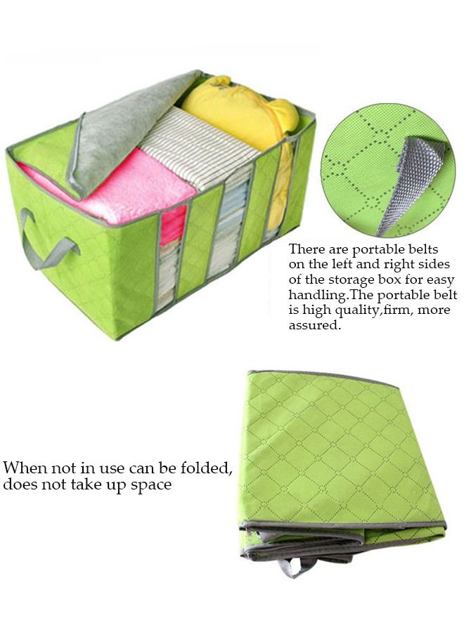 DUNISO Multi Purpose Foldable Closet Organizer and Storage with Mesh Window and Handle for Clothing, Jeans, Bras, Leggings, Sweaters with Mesh Window and Handle Green 60x35centimeter - Image 4