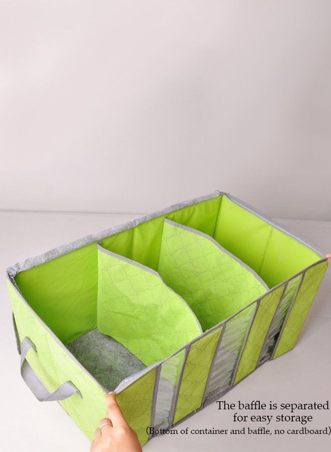 DUNISO Multi Purpose Foldable Closet Organizer and Storage with Mesh Window and Handle for Clothing, Jeans, Bras, Leggings, Sweaters with Mesh Window and Handle Green 60x35centimeter - Image 3