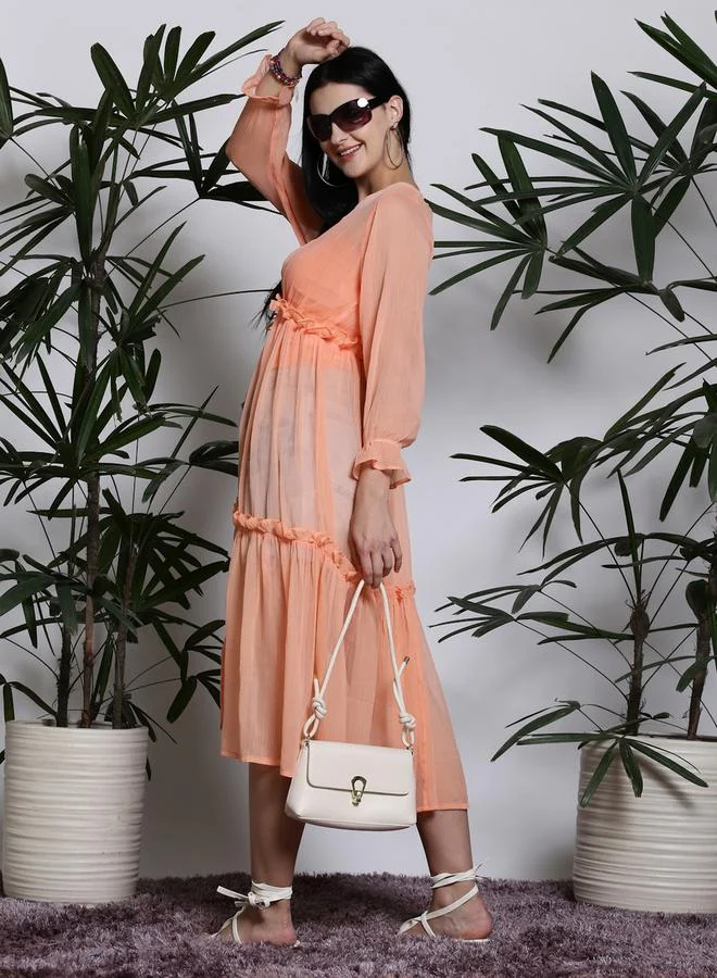 Sera Ruffle Detail Tie-Up Shrug by Styli