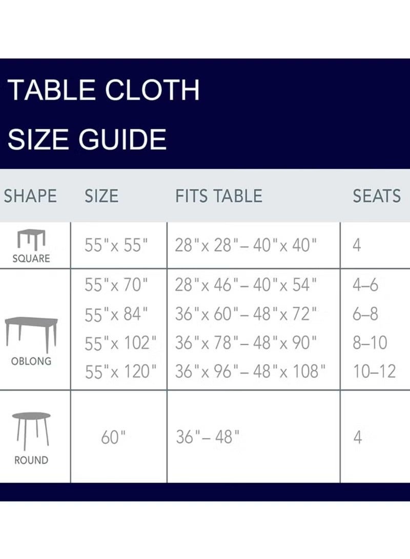 Rectangular Tablecloth, Embroidery Leaf Pattern Tablecloth, Wrinkle Free Cotton Linen, Table Cover for Dining, Kitchen, Buffet, 60*60Cm - Image 2