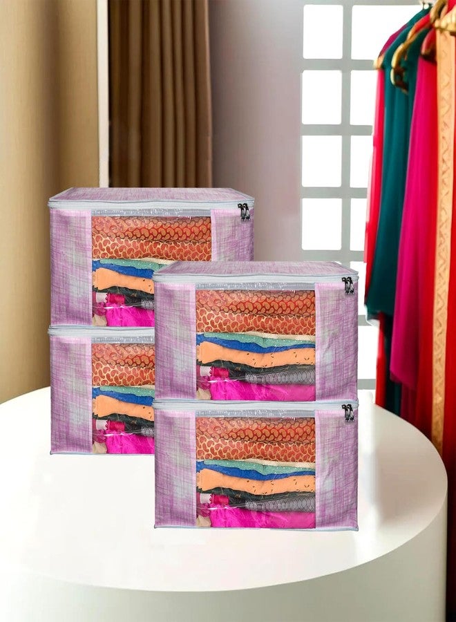 SHAPING FABRIC Garment Cover Non-Woven 90 GSM with Transparent Window & Double Metal Zipper - Pack of 4 | Dustproof Clothes Storage Bag for Sarees, Suits, Jackets, Shirts SBXLRL152493517524148526072 - Image 1