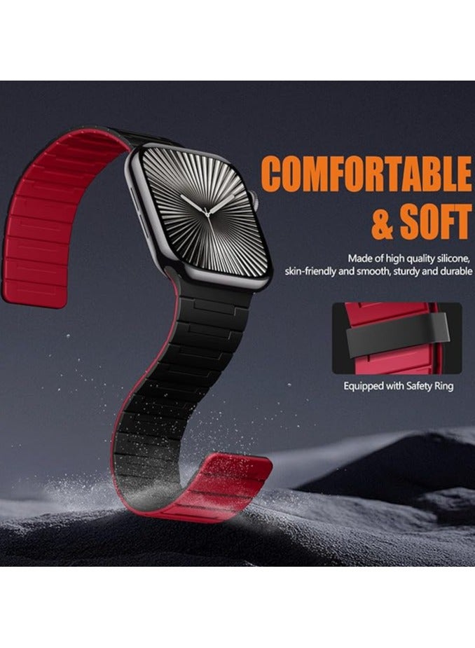 keloray سوار ساعة مغناطيسي متوافق مع ساعة آبل للرجال 44 مم 45 مم 46 مم 49 مم 42 مم 41 مم 40 مم 38 مم للنساء، حزام رياضي قوي مغناطيسي من السيليكون لسلسلة iWatch 10 9 ULTRA 2 SE 8 7 6 5 4 3 1 - Image 2