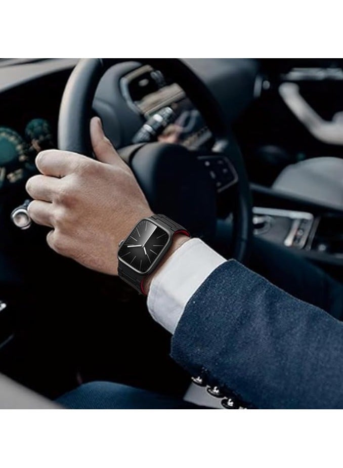 keloray سوار ساعة مغناطيسي متوافق مع ساعة آبل للرجال 44 مم 45 مم 46 مم 49 مم 42 مم 41 مم 40 مم 38 مم للنساء، حزام رياضي قوي مغناطيسي من السيليكون لسلسلة iWatch 10 9 ULTRA 2 SE 8 7 6 5 4 3 1 - Image 5