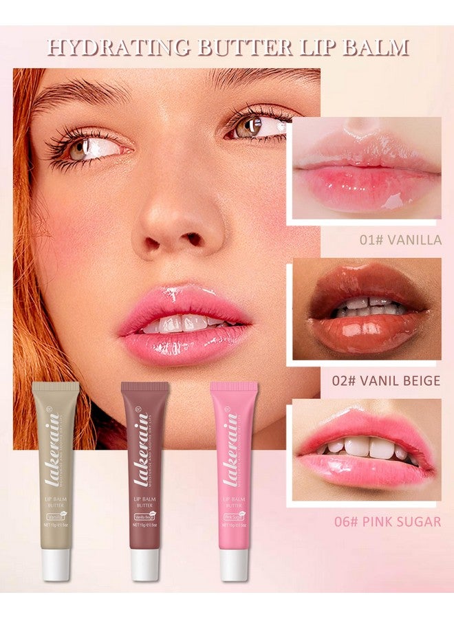 LYSdefeu Tinted Lip Butter Balm3 Colors Vanilla Beige Brown Pink Sugar Glossier Lip Glossclear Jelly Yummy Tint Lip Stain Balmlong Lasting Hydrating Nonsticky Glow Reviver Fat Lip Care Oil For Womenset A - Image 3