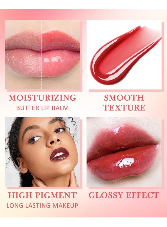LYSdefeu Tinted Lip Butter Balm3 Colors Vanilla Beige Brown Pink Sugar Glossier Lip Glossclear Jelly Yummy Tint Lip Stain Balmlong Lasting Hydrating Nonsticky Glow Reviver Fat Lip Care Oil For Womenset A - Image 4