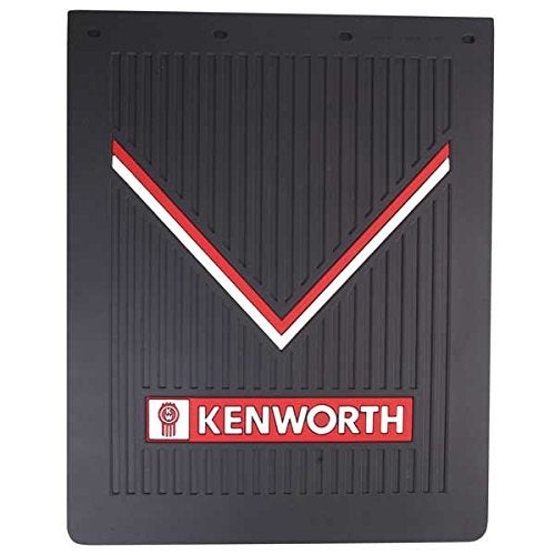 Kenworth OEM Black Rubber Mud Flaps with Red & White Logo - 30" x 24" - Pair - Image 4