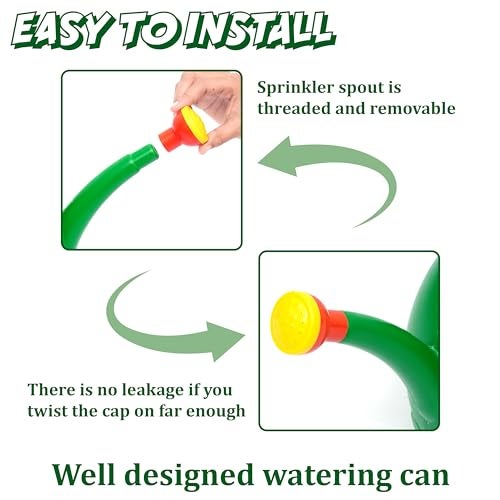 Livzing Plastic Watering Can with Removable Spout-Plant Watering Tool-Gardening Jug-Precise Watering-Watering Pot for House Plants-Indoor-Outdoor-Green(2.5 L) - Image 5