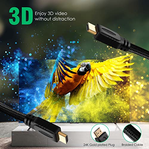 AGARO HDMI Cable 3 Meters, Premium High Speed 2.0, 18Gbps 4K@60Hz Support HDR, 3D, ARC, HDCP 2.2, Cotton Braided Cord for PS5/PS4/Xbox/Apple TV/Projector - Image 3