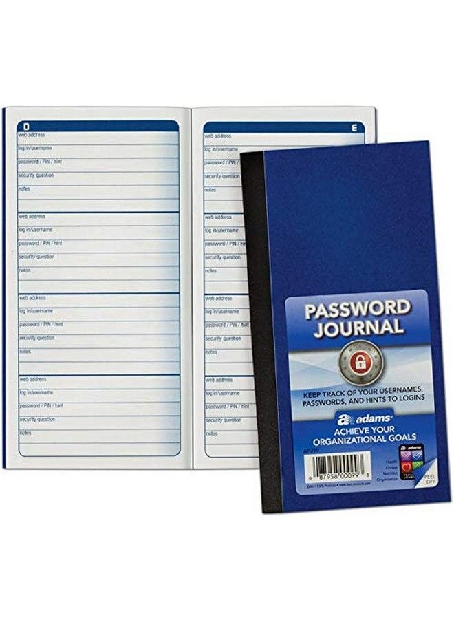 ADAMS Apj99 6.25" X 3.25" Password Journal  - Image 1
