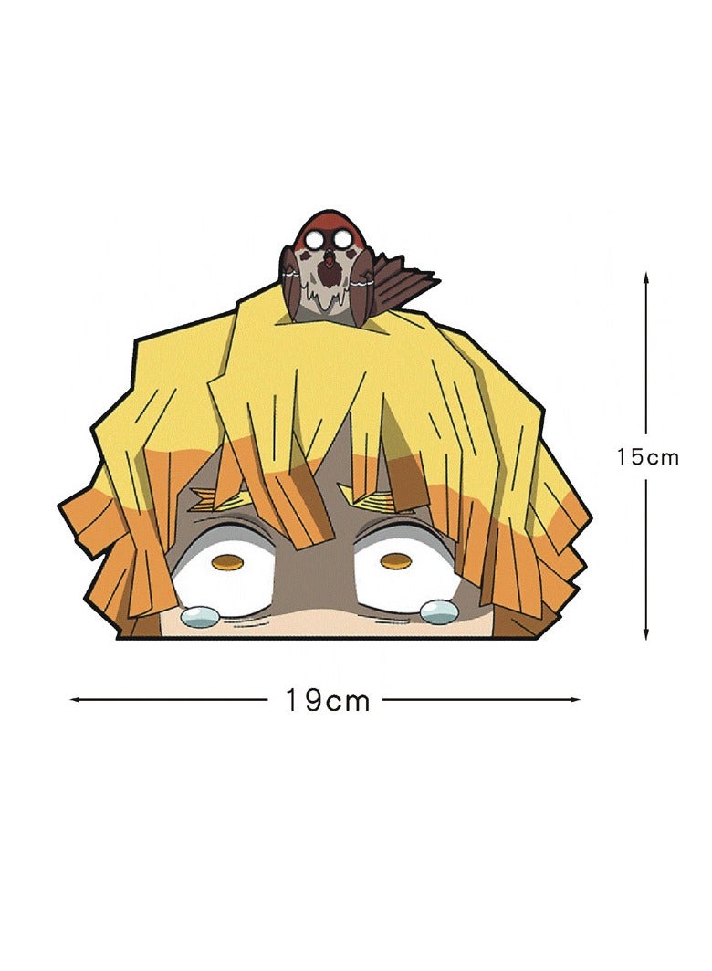 1-Piece Car Creative Anime Demon Slayer Agatsuma Zenitsu Stickers Personality Graffiti Bumper Decoration Body Motorcycle Electric Car Suitcase Stickers - Image 2