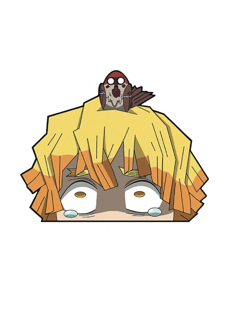 1-Piece Car Creative Anime Demon Slayer Agatsuma Zenitsu Stickers Personality Graffiti Bumper Decoration Body Motorcycle Electric Car Suitcase Stickers - Image 1