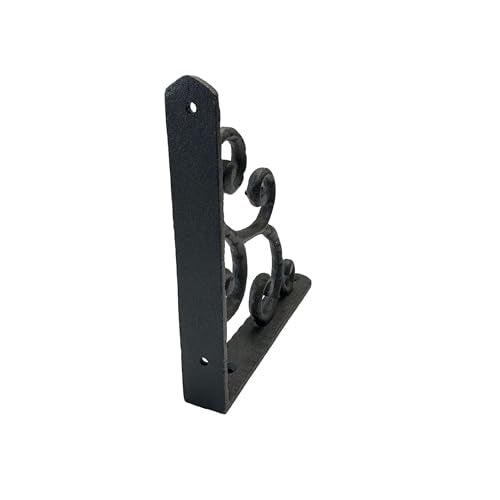 NACH Decorative Shelf Brackets, 2 Pack of 5.5 x 0.7 x 5.5 inch, Black Cast Iron Shelving Brackets - Metal Shelf Brackets for Wall - Victorian Scroll Shelf Bracket - Image 4