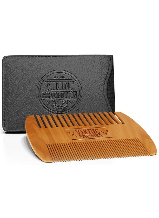 Viking Revolution Wooden Beard Comb & Case, Dual Action Fine & Coarse Teeth, Perfect for use with Balms and Oils, Top Pocket Comb for Beards & Mustaches by Viking Revolution  - Image 4