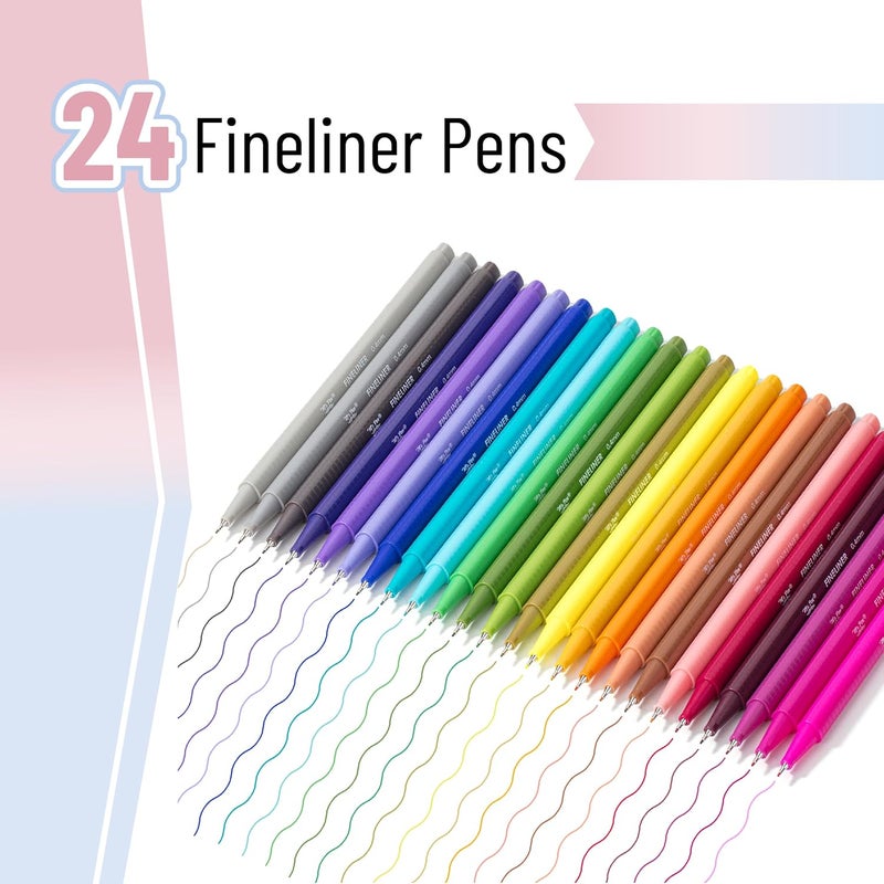 Mr. Pen - Fineliner Pens, 24 Pack, Colored Pens Fine Point, Journals Supplies, School Supplies, Pen Set - Image 2