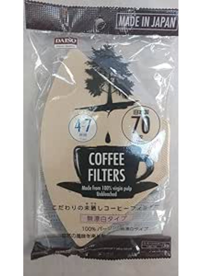 Daiso Japan Daiso Coffee Filter 4–7 Cups – Brown, Unbleached, 70 Sheets – Japan - Image 2