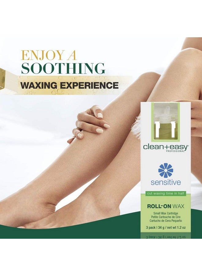 Clean + Easy Clean + Easy Small Sensitive Roll-On Wax Refill, for Hygienic Facial And Body Hair Removal Treatment, Great for Sensitive Skin, Ideal for All Skin and Hair Types - 3 Packs  - Image 3