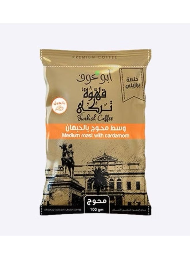 أبو عوف قهوة وسط محوج بالهيل والحبهان – 100 جم