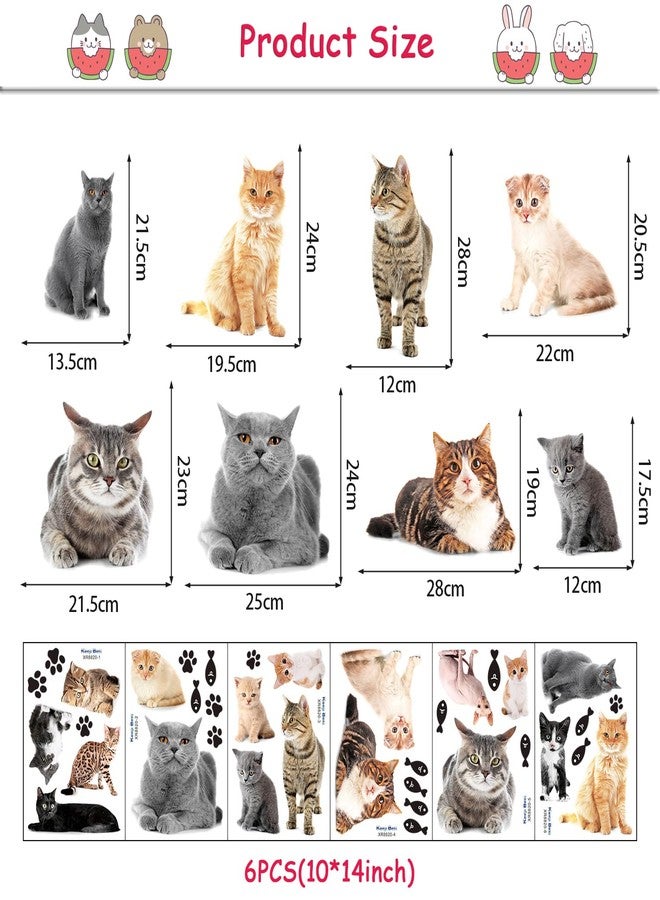 WOYINIS 3D Lovely Kitty Wall Decals Kitten Stickers DIY Removable Fish Cat Paws Wall Stickers Peel and Stick Kitten Wall Decals for Girls Bedroom Playroom Nursery Wall Decor - Image 2
