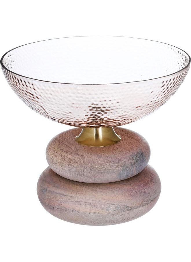 Alsaif Wood Serving Stand Circular Beige 