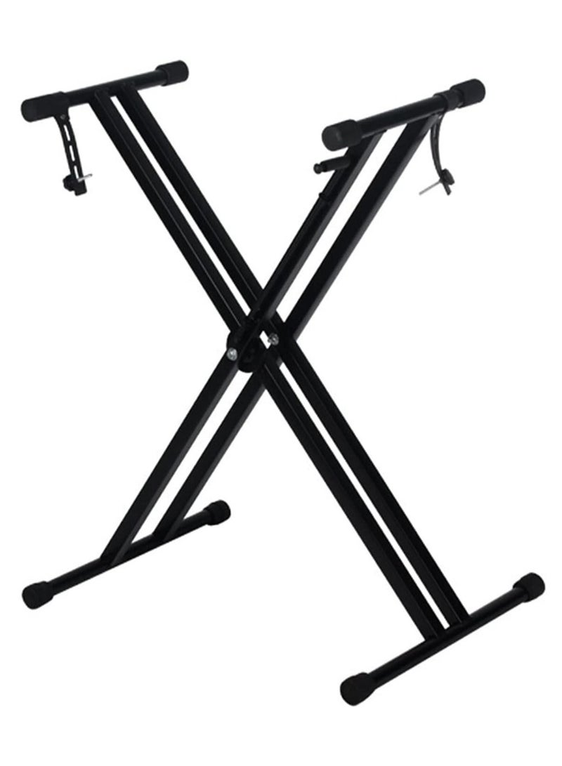 Arabest Piano Stand Frameworks Deluxe X-Style Keyboard Stand Height & Width Adjustable with Quick Release Mechanism, For 54-88 Key Electric Pianos, Black - Image 1