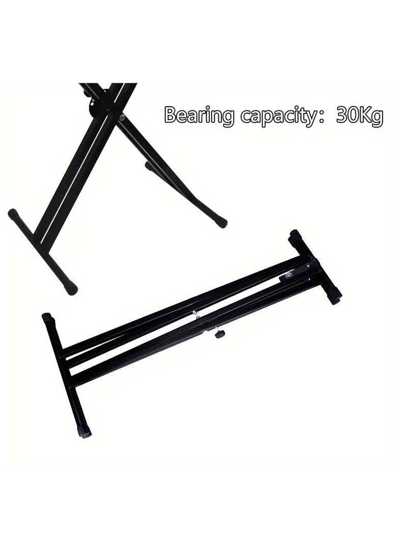 Arabest Piano Stand Frameworks Deluxe X-Style Keyboard Stand Height & Width Adjustable with Quick Release Mechanism, For 54-88 Key Electric Pianos, Black - Image 4