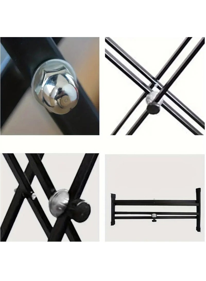 Arabest Piano Stand Frameworks Deluxe X-Style Keyboard Stand Height & Width Adjustable with Quick Release Mechanism, For 54-88 Key Electric Pianos, Black - Image 5