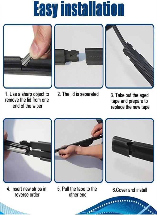 Generic 4PCS Car Wiper Blade Replacement Strip, DIY Adjustable Windshield Wiper Blade Refill Strip, Auto Adjustable Insert Rubber Wiper Blade Refills, Universal for SUV Truck Van  - Image 5